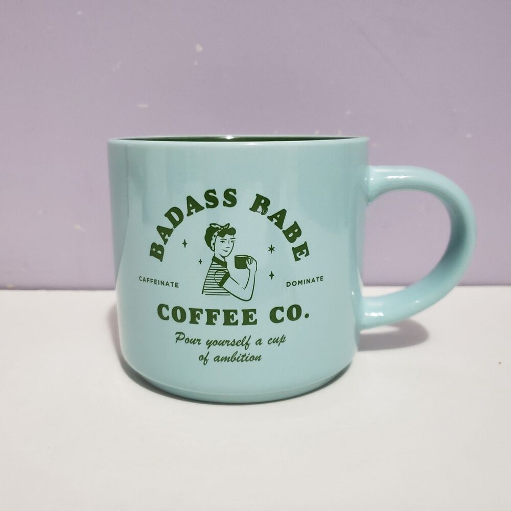 Elum Home Coffee Cup Mug Aqua Blue Green Large 3.25" × 3.25"